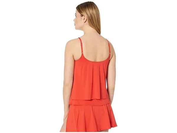 Michael Michael Kors Orange Double Layer Swim Tankini