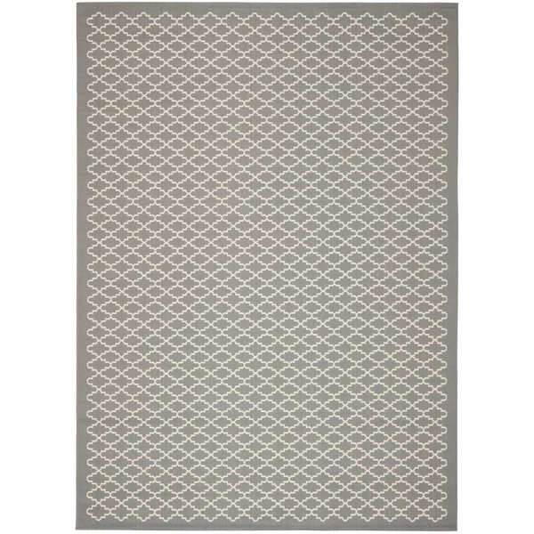 Safavieh Courtyard Navy & Beige 2&-3x22 x 14& Indoor/Outdoor Rug