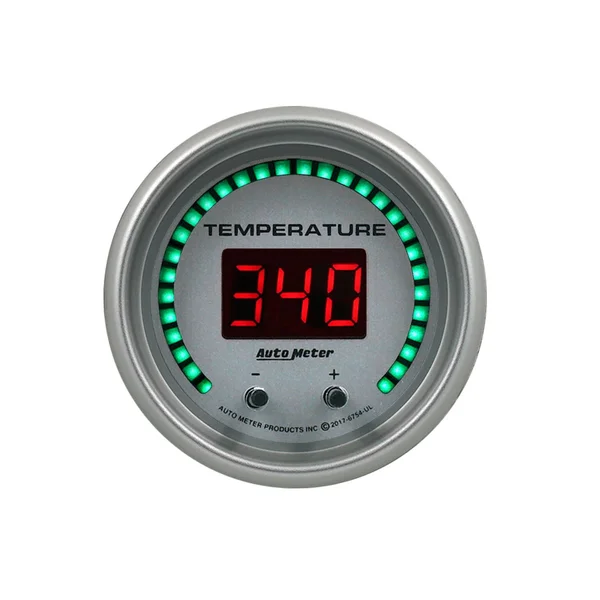 Autometer 6754-UL Ultra-Lite Elite Digital Two Channel Fluid Temp Gauge