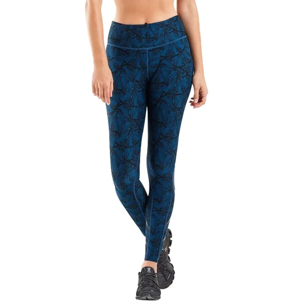 2XU Print Mid Rise Women's Compression Tights - Blue - Medium