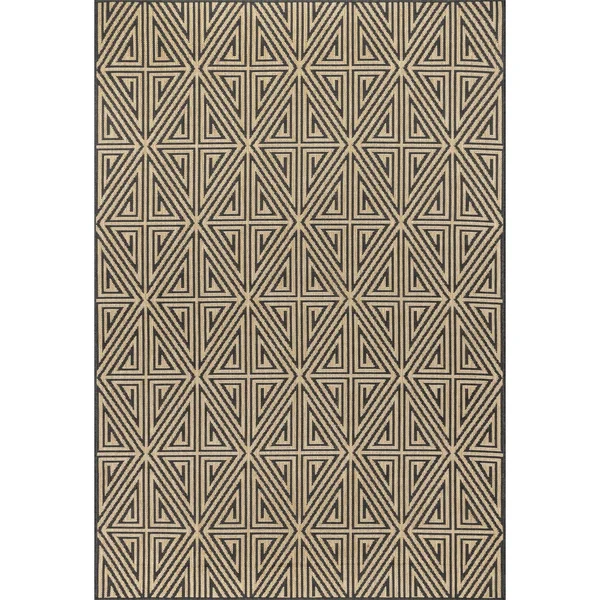 nuLOOM Charcoal Abstract Trellis Harvey Indoor/Outdoor Rug 5&x8&