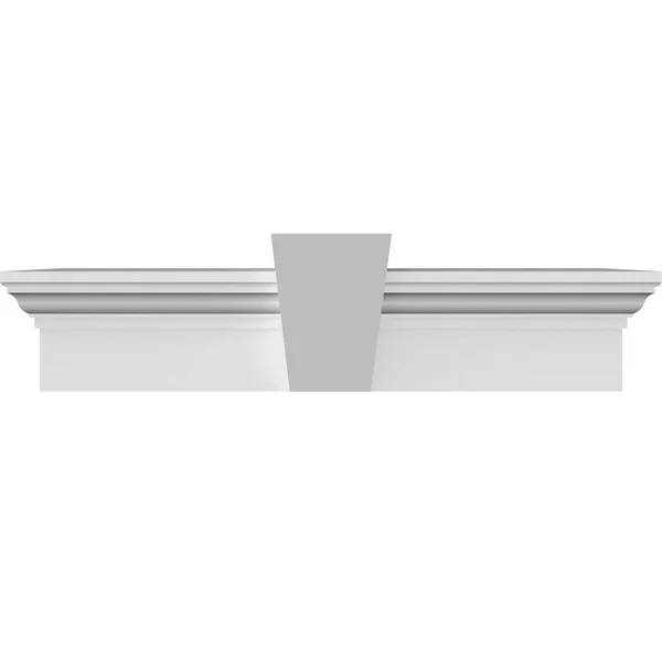 Ekena Millwork CRH06X31KF 31x22 Bottom Width x 34 1/2x22 Top Width x 6x22H x 1x22P Traditional Crosshead w/ Flat Keystone