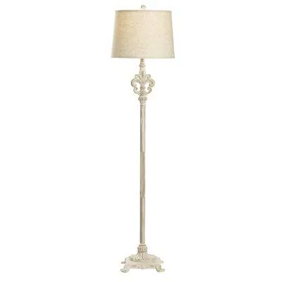 Gaen 63x22 Traditional Floor Lamp Ophelia & Co. Base Color/Finish: White - Shade Color: Oatmeal