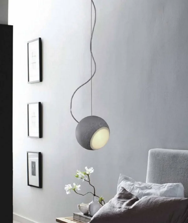 7x22 Round Silver Ceiling Pendant Lamp