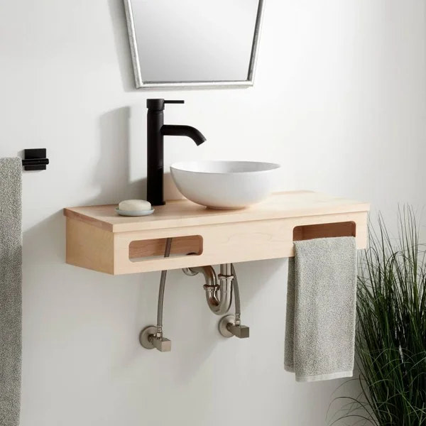 Signature Hardware 950077-1-l Nadiya 30 inch Single Vanity Set - Unfinished Maple - Brown
