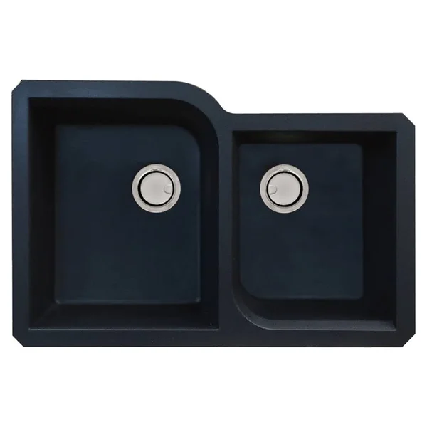 Transolid Radius Granite 31-in Undermount Kitchen Sink in Black