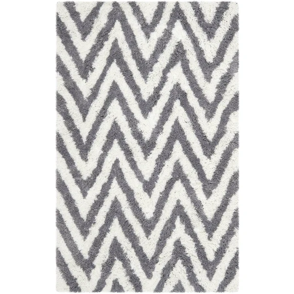 Safavieh 2&-6x22 x 4& Shag Chevron Shag Ivory - Grey Rug