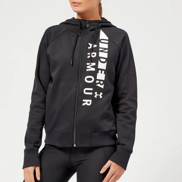 Under Armour Women's Rival Fleece Full Zip Hoodie - Black, White