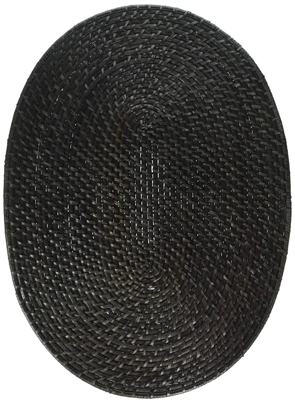 Kouboo 1010063 Laguna Oval Rattan Placemat Place Mat, Espresso/Dark-Brown