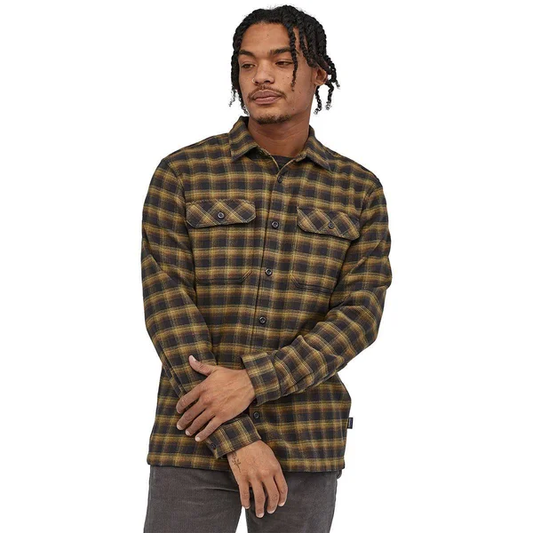 Patagonia Long-Sleeved Fjord Flannel Shirt - Men's XL Ink Black