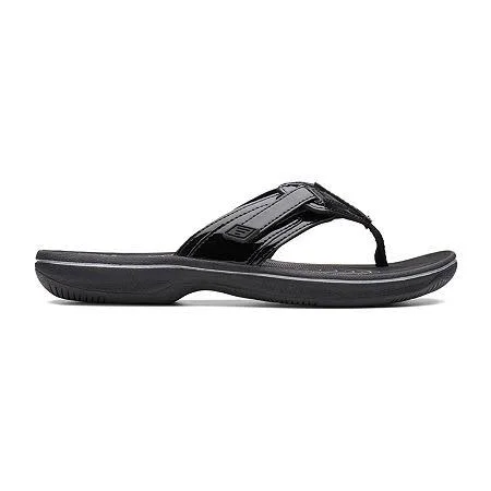 Clarks Womens Brinkley Jazz Flip-Flops - 7 Medium, Black
