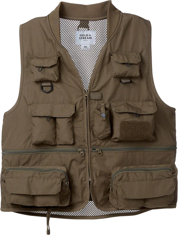 Field & Stream Men's Mesh Back Fishing Vest, XL, Green
