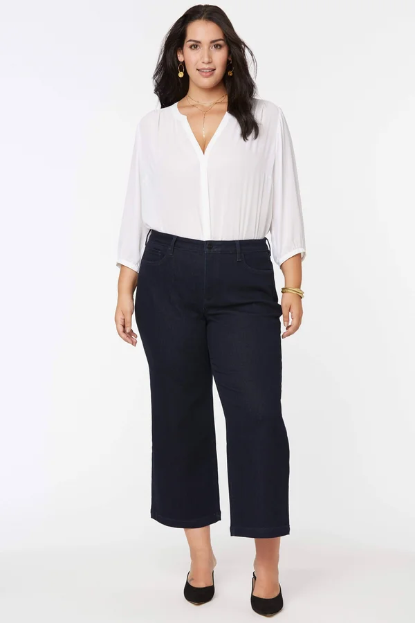 Nydj Teresa Wide Leg Ankle Jeans in Rinse Size 14W