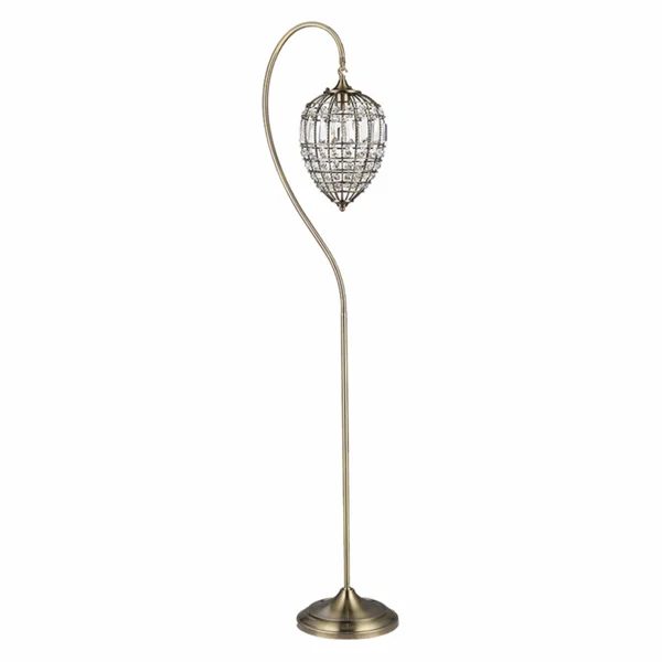 Nayda 1-Light Crystal 64-inch Brass-Finish Floor Lamp