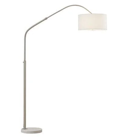 Germantown Aero Retractable 81x22 Arc Floor Lamp Winston Porter Base Finish: Brushed Nickel/White