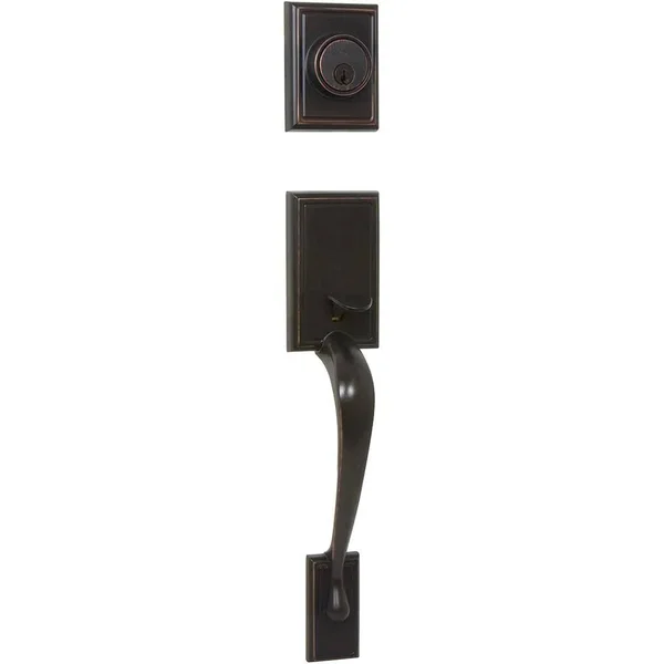 Delaney Hardware Kellington Tuscany Bronze Single Cylinder Deadbolt Entry Door Handleset - 240612