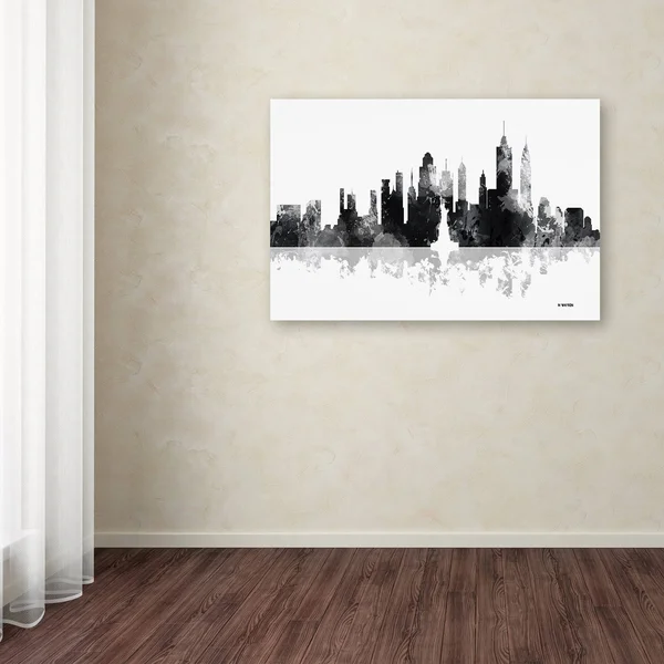 Trademark Fine Art New York New York Skyline Bg-1 by Marlene Watson - 30x47-Inch Canvas Wall Art