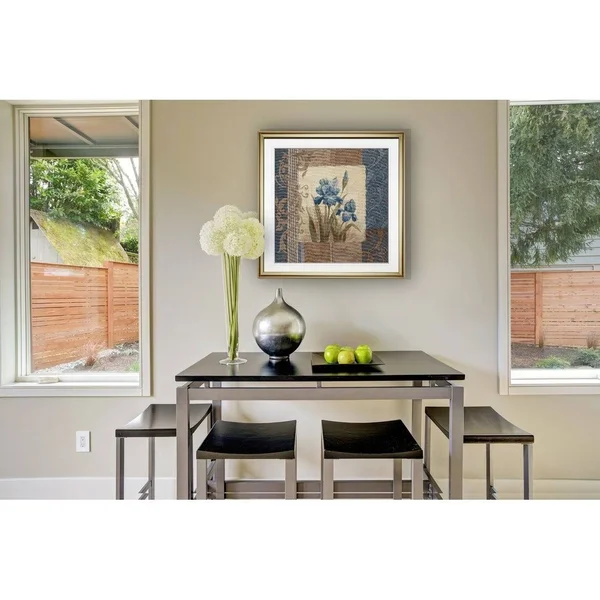 Blue Iris Scroll -Framed Giclee Print - 28x28
