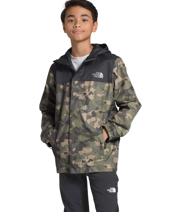 The North Face Resolve Reflective Jacket Burnt Olive Green Ponderosa Print, S