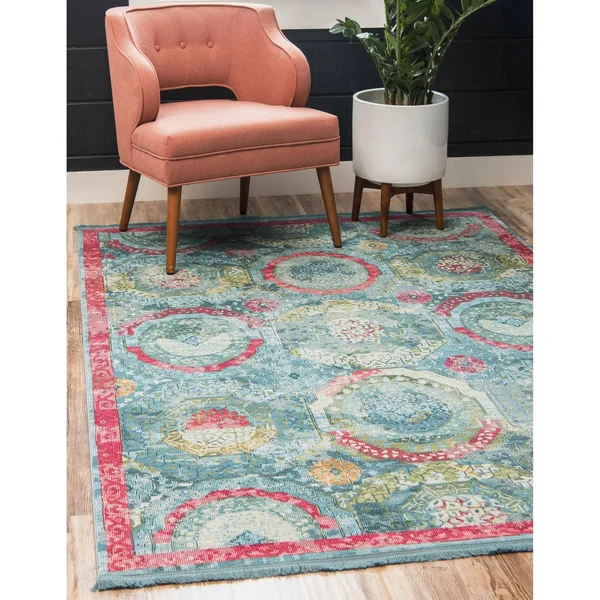Unique Loom Coppelia Baracoa Round Rug - 8& 4 x 8& 4 (Pink)