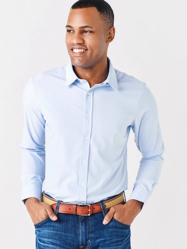 Mizzen+Main Nelson Dress Shirt - Solid Blue: Large: Standard