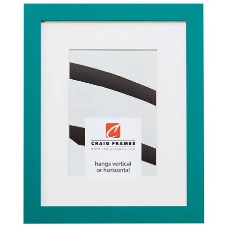 Craig Frames Confetti - 13x19 inch Modern Teal Blue Picture Frame Matted for A 9x13 Photo, Size: 13 x 19