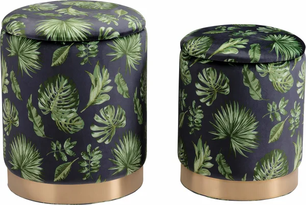 Zuo Modern Benson Ottoman Storage Set Green