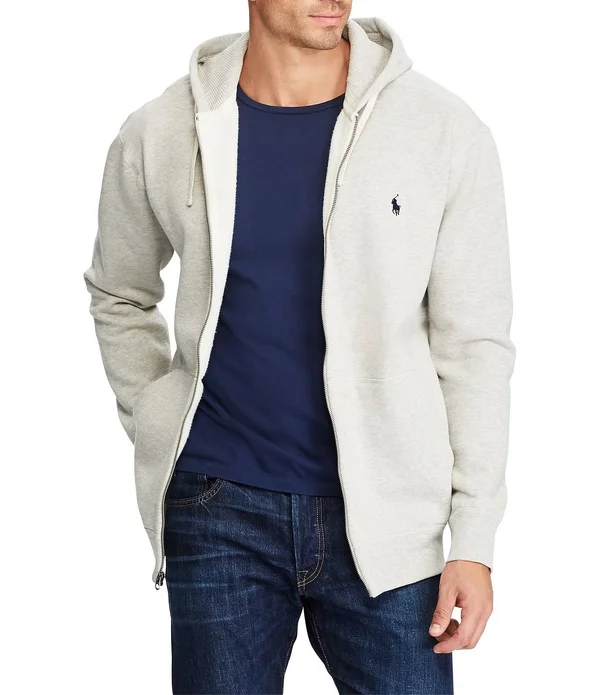 Polo Ralph Lauren Men's Big & Tall Classic Fleece Full Zip Hoodie - Light Sport Heather