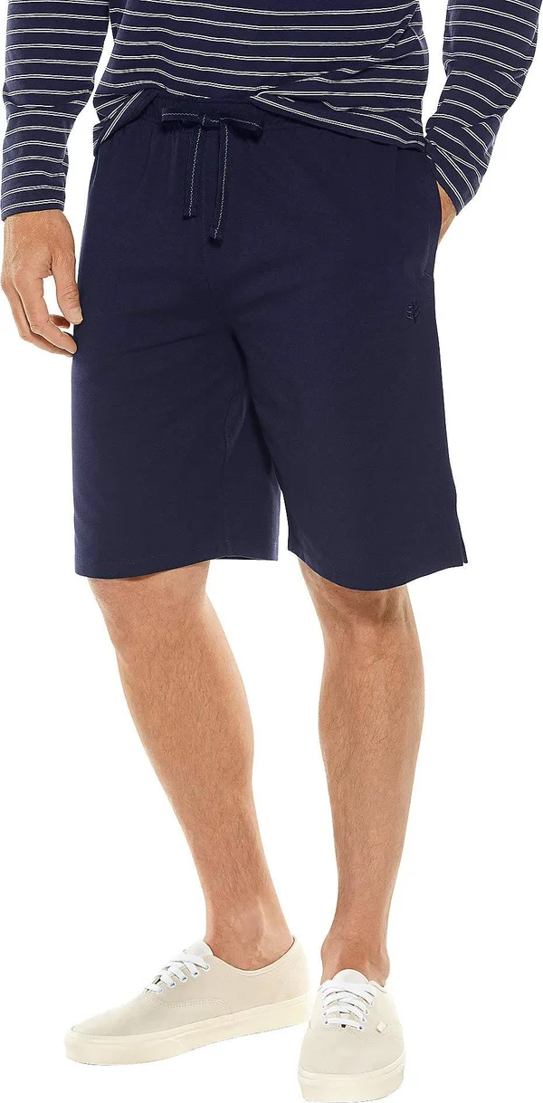 Coolibar Men's Newport Saturday Lounge Shorts - UPF Clothing For Men, Blue, Large
