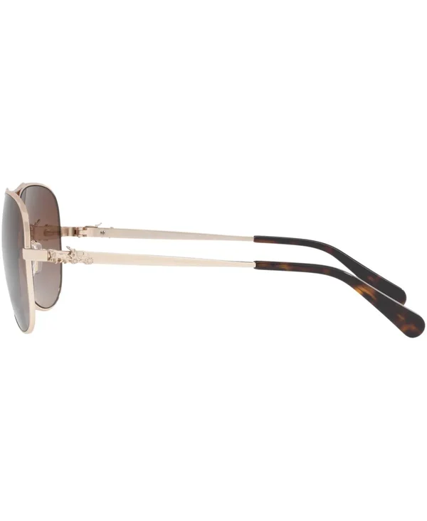 Coach Women's Polarized HC7074-90018J-59 Aviator Sunglasses - Silver/Purple