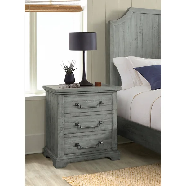 Martin Svensson Home Beach House 2 Drawer Solid Wood Nightstand, Dove Grey - 2-Drawer
