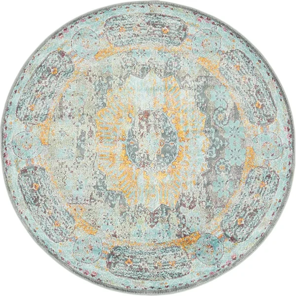 Unique Loom Raul Baracoa Area Rug (5& 5 x 5& 5 Round - Blue)