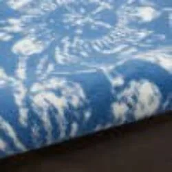 4' x 6' Blue and Ivory Floral Vines Area Rug