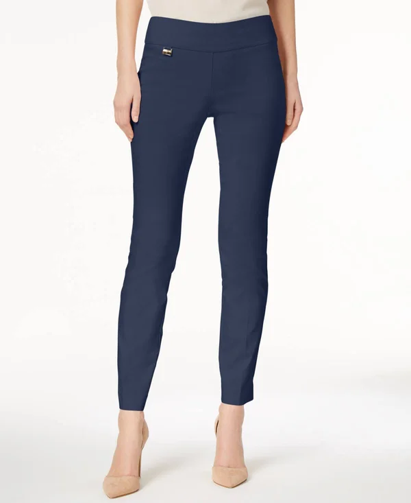 Alfani Petite Tummy-Control Pull-On Skinny Pants, Petite & Petite Short, Created for Macy&s - Modern Navy - Size 6p