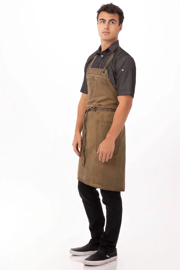 Unisex Dorset Bib Apron - Brown - One Size - Chef Works