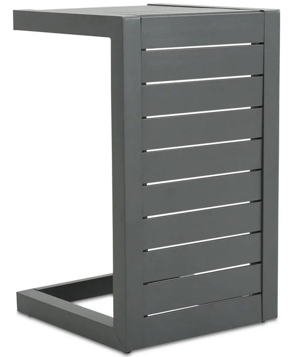 Westlake Outdoor Chaise Lounge and C-Shaped Side Table - Grey