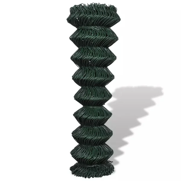 vidaXL Chain Link Fence Steel 2& 7x22x49& 2x22 Green