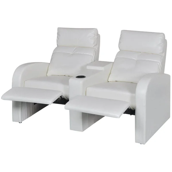 vidaXL Artificial Leather Home Cinema Recliner Reclining Sofa 2-Seat White