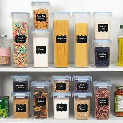 Large Set of 30pc Airtight Food Storage Containers (15 Container Set) - Amsha Kitchen & Pantry Organization - BPA-Free Plast
