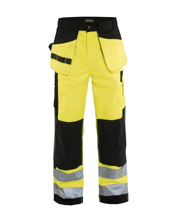 Blaklader Hi-Vis Work Pants 42 32 Yellow - Black