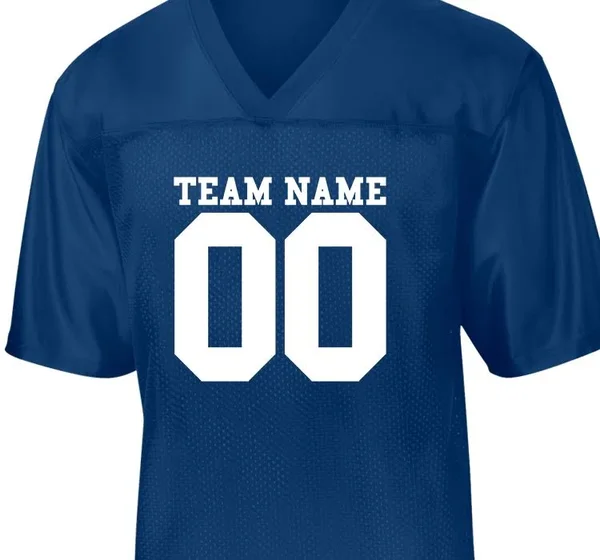 Custom Team Printed Sport - Tek Men's Football Jerseys - Replica Fan Jersey - Size: S, True Royal
