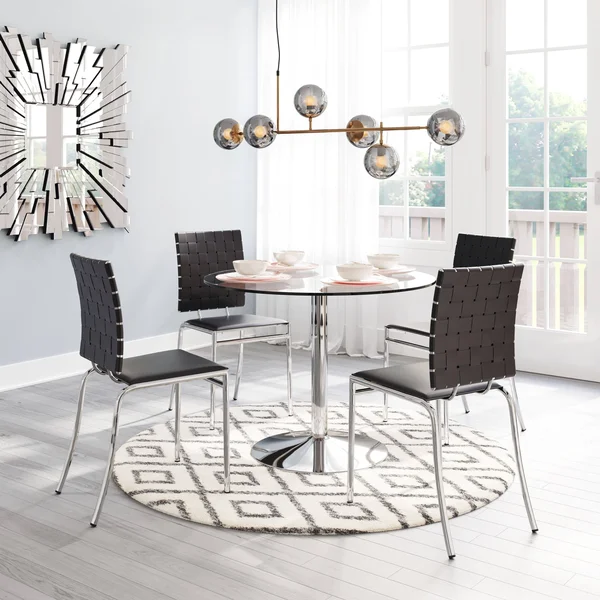 Criss Cross Dining Chair (Set of 4) Black - Short