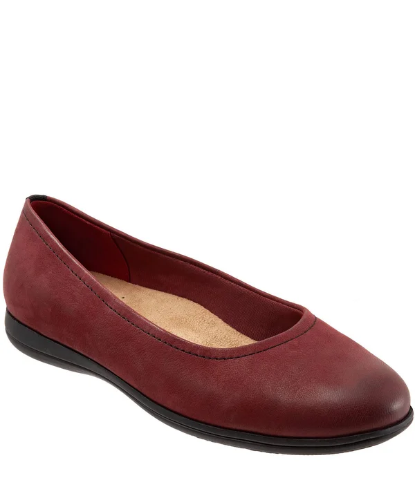 Trotters Women's Darcey Ballet Flat, Size: 10.5, Dark Red Leather