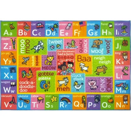 KC Cubs Playtime Collection ABC Alphabet with Old McDonald&s Animals Educational Learning Polypropylene Kids and Children Area R