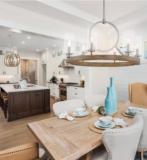 Minka Lavery Country Estates 4-Light Pendant 4012-280, Sun Faded Wood