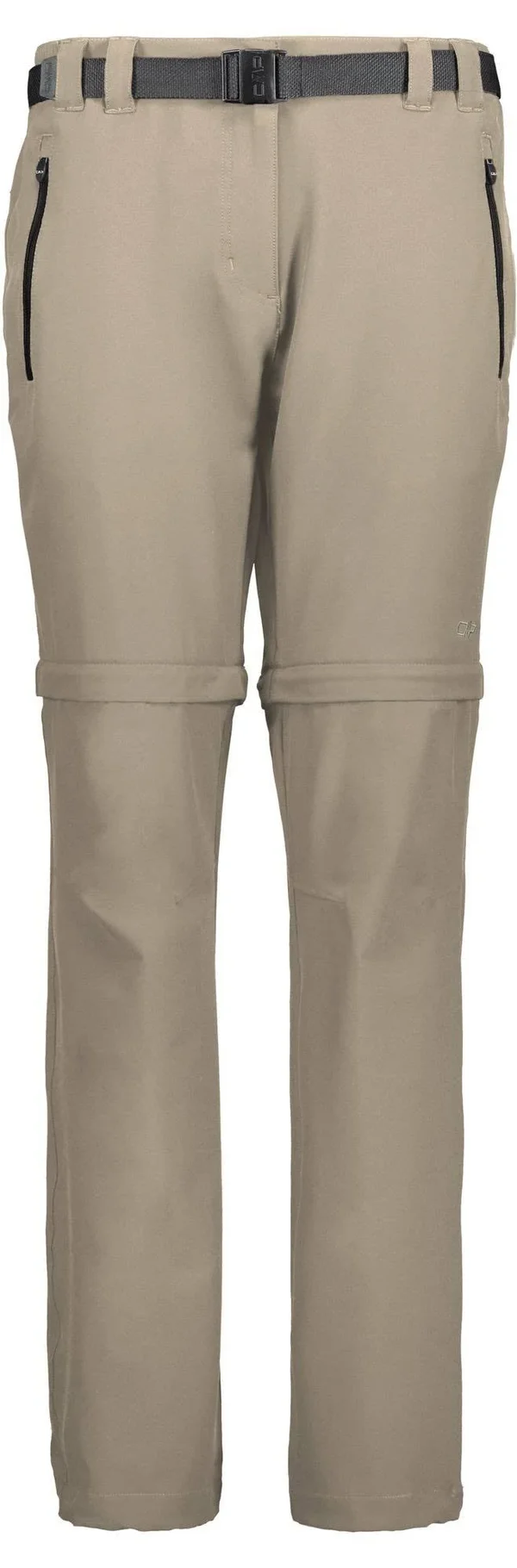 Cmp Zip Off Stretch Polyester Convertible Trousers Brown Women 3XL