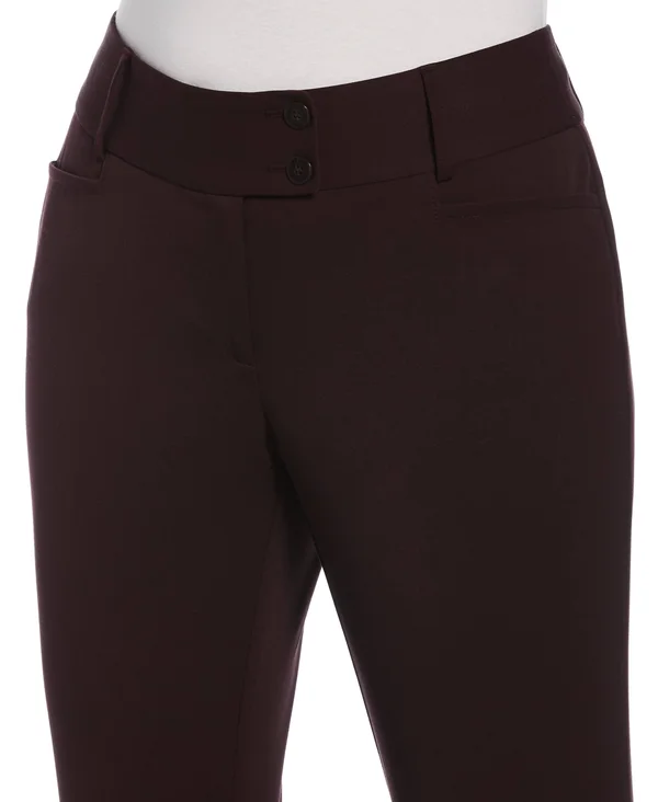 Rafaella Women's Petite Gabardine Bootcut Pants - Curvy Fit - Plus Size in Coffee Melange, Size 6P, Polyester/Rayon/Spandex