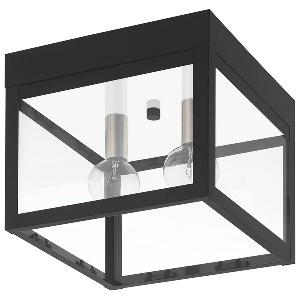 Livex Lighting 20588-91 Brushed Nickel Nyack 2 Light Outdoor Ceiling Mount