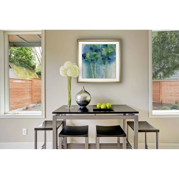 Birch in Blues -Framed Giclee Print - 32x32