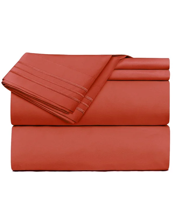 Clara Clark Premier 1800 Series Deep Pocket 4 pc. Sheet Set, California King - Orange